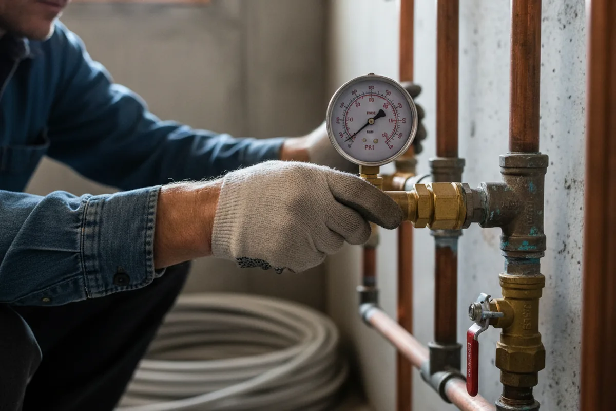 Pressure testing a repaired line during Water Line Repair in Ramseur